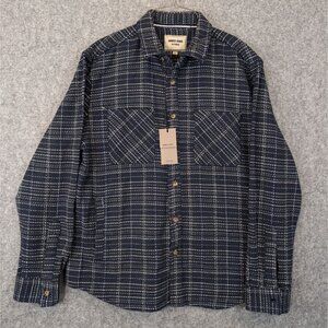 Amongst Others Navy Plaid Flannel Shirt Jacket Mens Large Workwear NWT